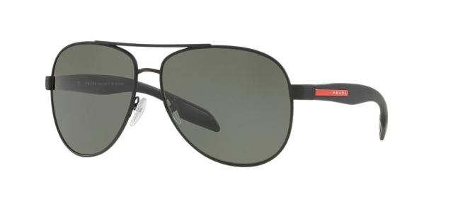 Prada Sport PS 53P DG05X1 BLACK RUBBER POLARIZED thumbnail