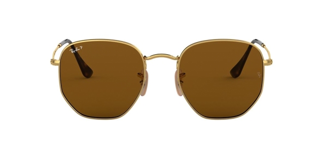 Ray-Ban RB 3548N 00157 HEXAGONAL GOLD POLARIZED thumbnail